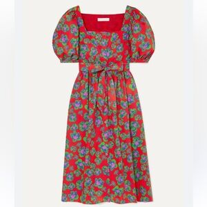 BORGO DE NOR
Corin Puff Sleeve Dress In Floral Pop/red/green